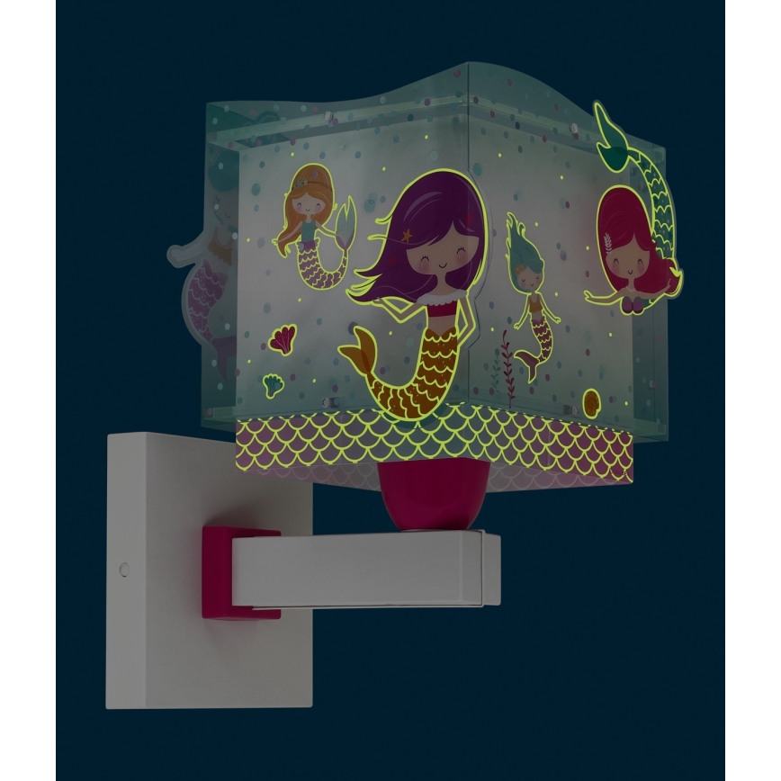 Dalber 63449 - Lasten seinävalaisin MERMAIDS 1xE27/60W/230V