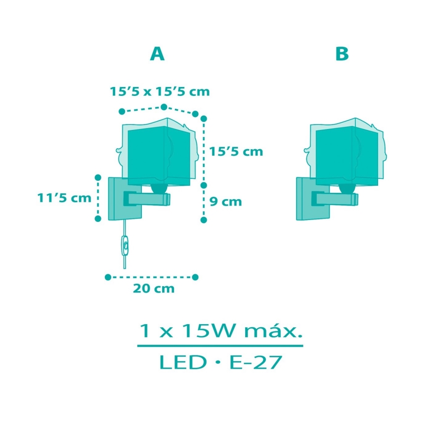 Dalber 63449 - Lasten seinävalaisin MERMAIDS 1xE27/60W/230V