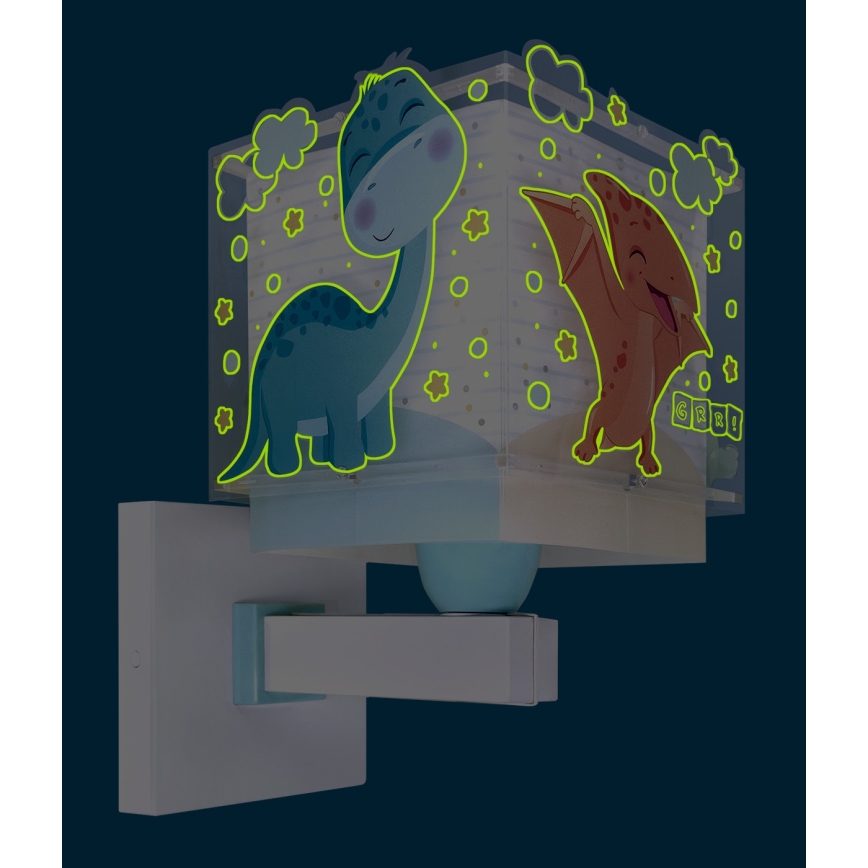 Dalber 63459 - Värikäs lasten seinävalaisin BABY DINOS 1xE27/15W/230V
