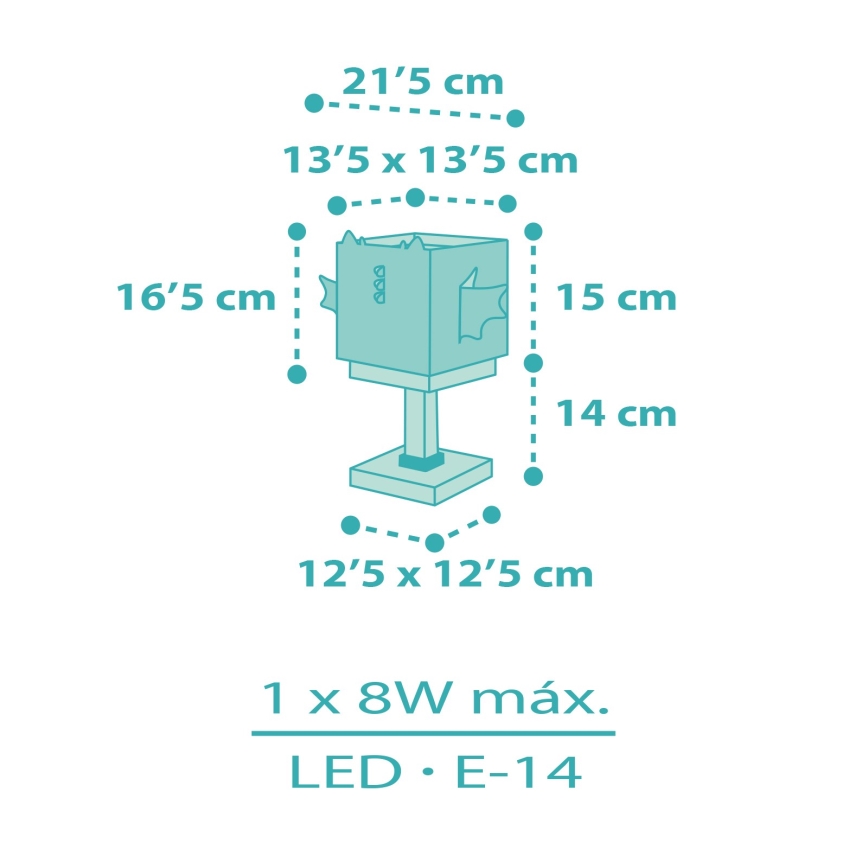 Dalber 64381 - Lasten lamppu LITTLE DRAGON 1xE14/8W/230V