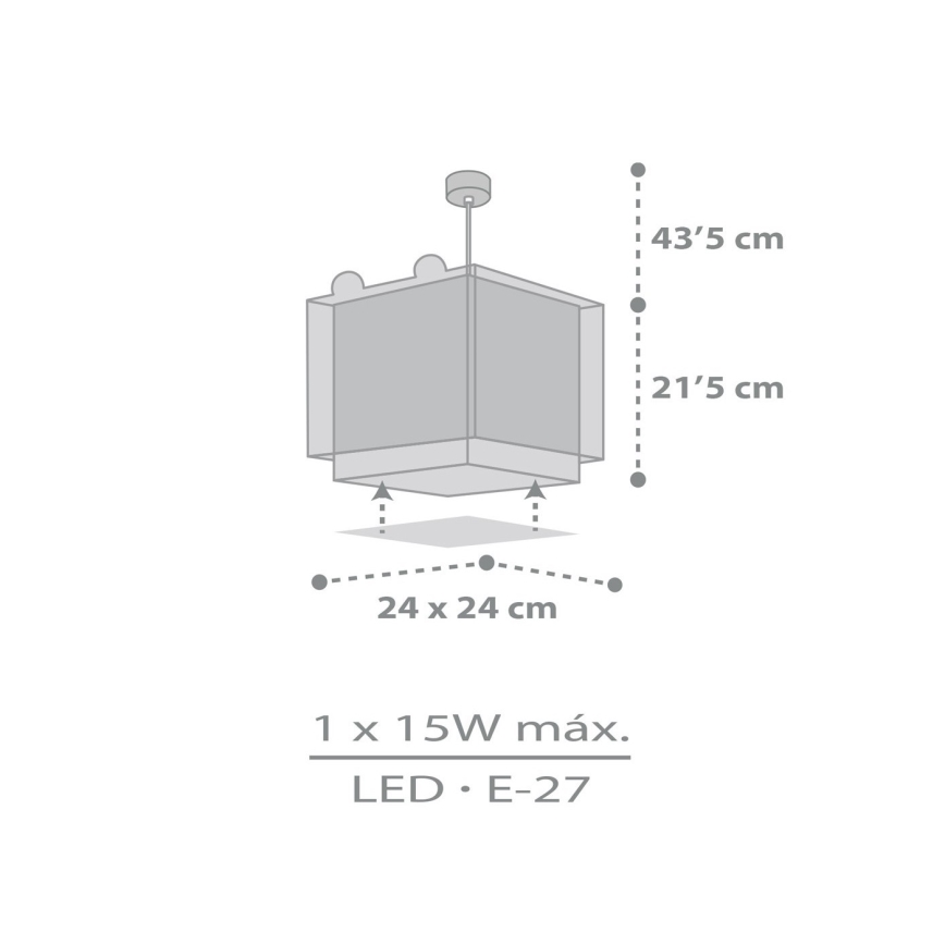 Dalber 64572 - Lasten kattokruunu LITTLE TEDDY 1xE27/60W/230V