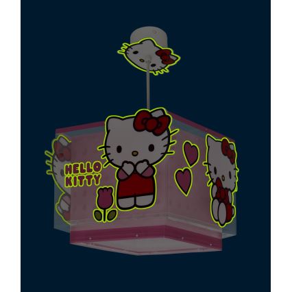 Dalber 73262 - Lasten kattovalaisin HELLO KITTY 1xE27/15W/230V vaaleanpunainen