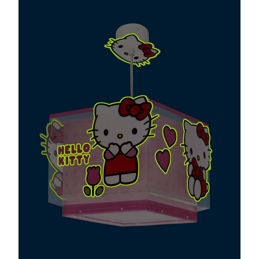Dalber 73262 - Lasten kattovalaisin HELLO KITTY 1xE27/15W/230V vaaleanpunainen