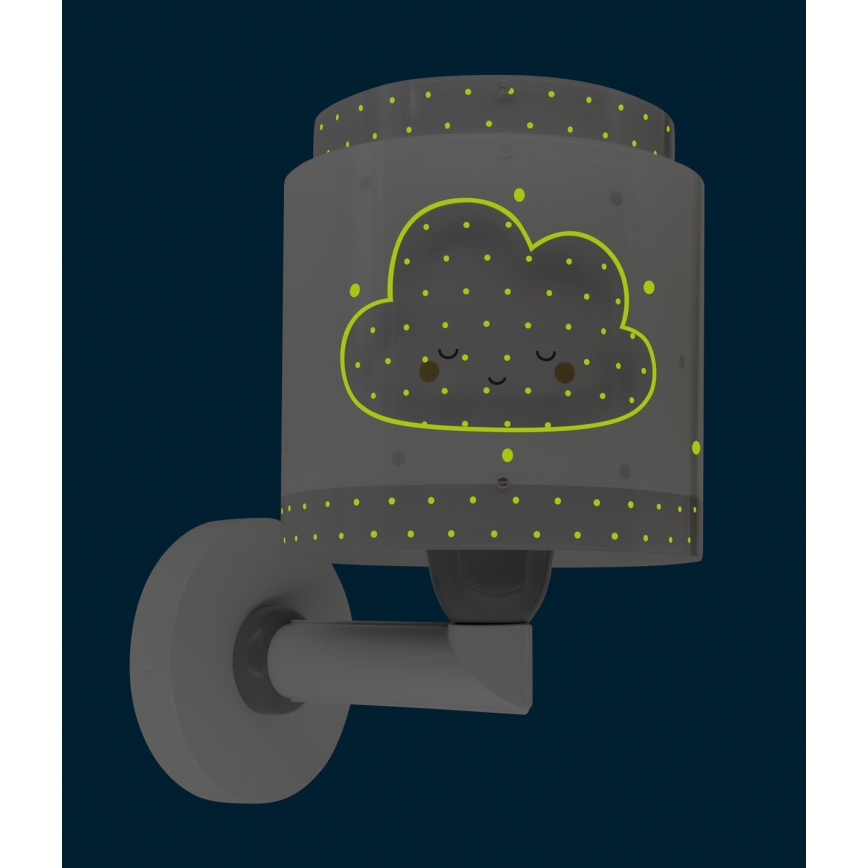 Dalber 76019E - Lasten seinävalaisin BABY DREAMS 1xE27/15W/230V harmaa