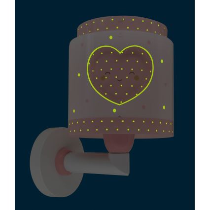 Dalber 76019S - Lasten seinävalaisin BABY DREAMS 1xE27/15W/230V vaaleanpunainen