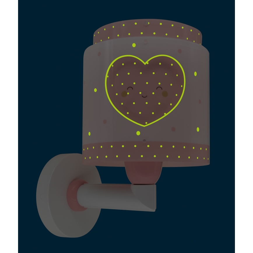 Dalber 76019S - Lasten seinävalaisin BABY DREAMS 1xE27/15W/230V vaaleanpunainen