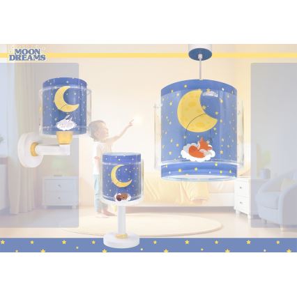Dalber 76632 - Lasten riippuvalaisin MOON DREAMS 1xE27/15W/230V, sininen