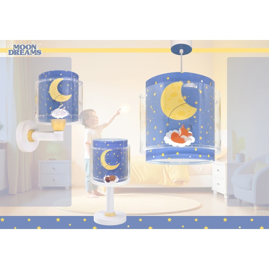 Dalber 76632 - Lasten riippuvalaisin MOON DREAMS 1xE27/15W/230V, sininen