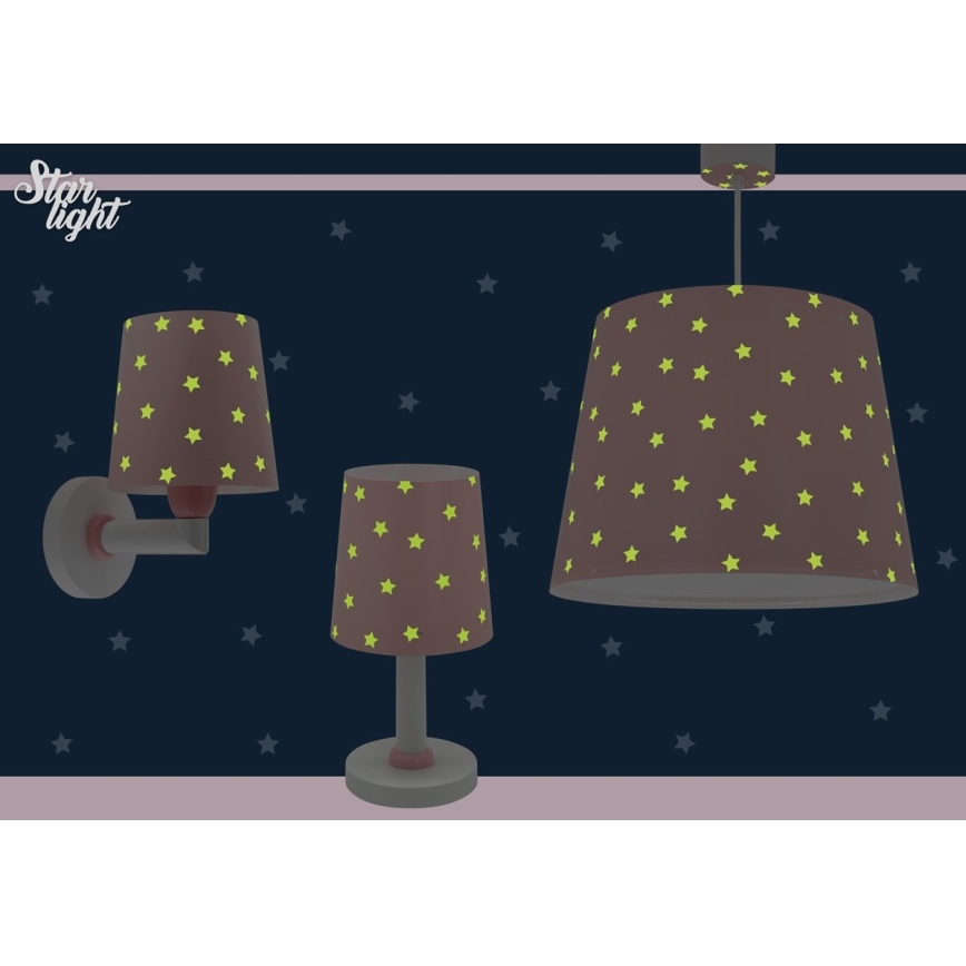 Dalber 82212S - Lasten kattokruunu STAR LIGHT 1xE27/60W/230V pinkki