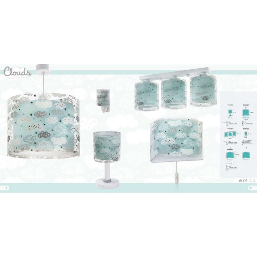 Dalber D-41411H - Lasten lamppu CLOUDS 1xE14/40W/230V