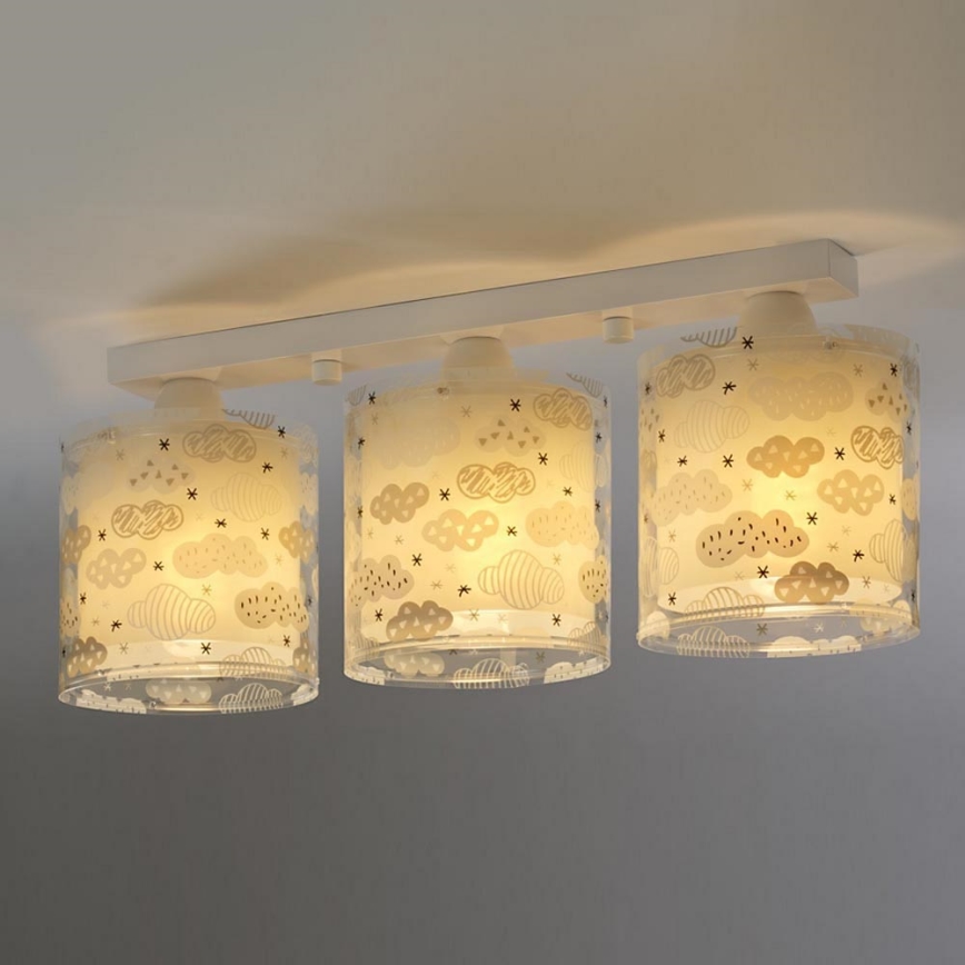 Dalber D-41413E - Lasten kattovalaisin CLOUDS 3xE27/60W/230V