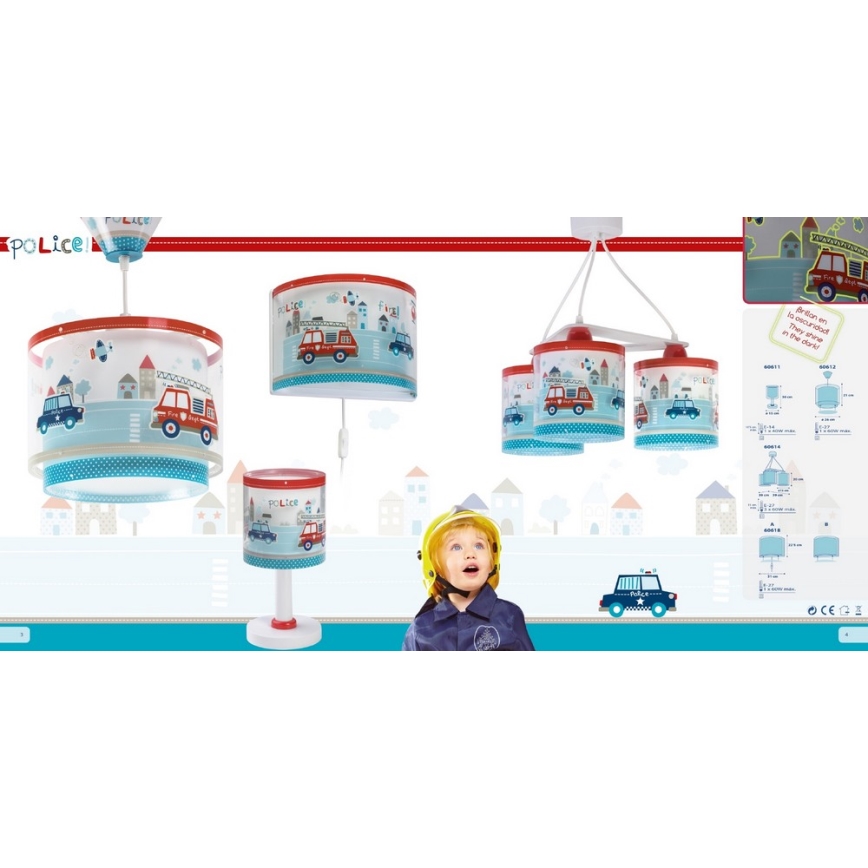 Dalber 60612 - Lasten kattokruunu POLICE 1xE27/60W/230V