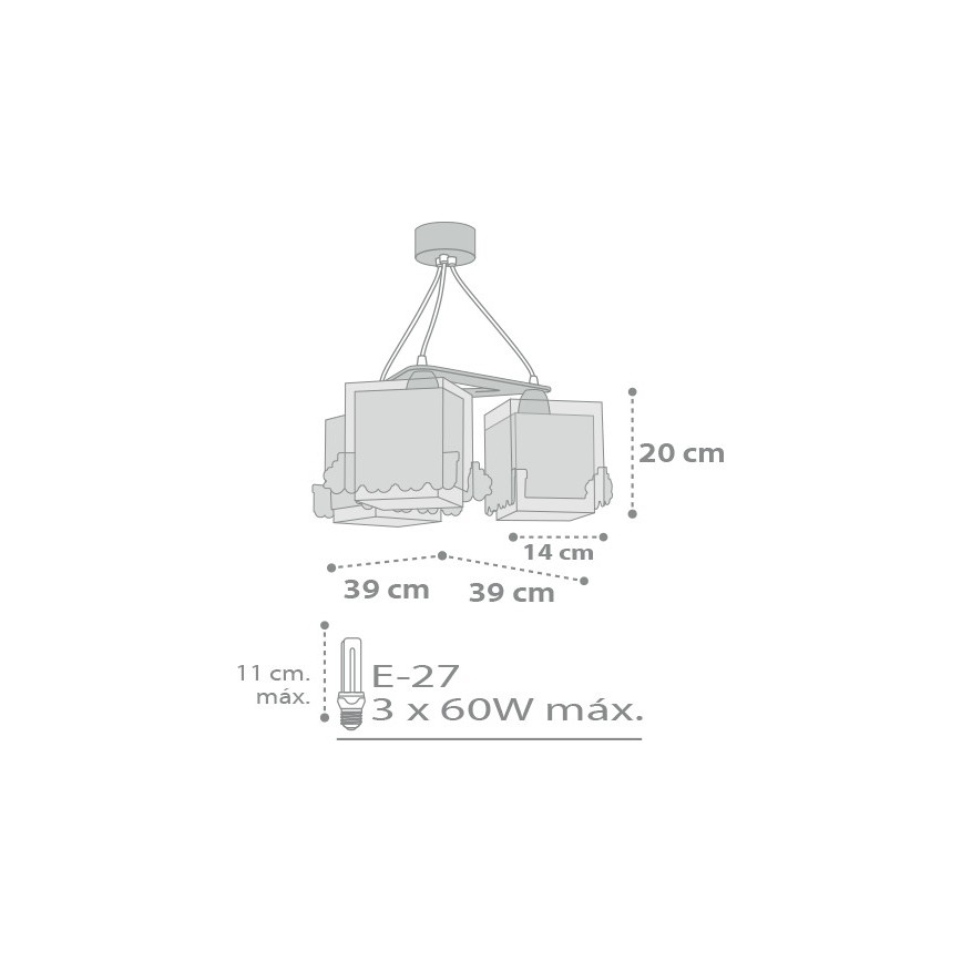 Dalber D-63534 - Lasten kattokruunu TRAIN 3xE27/60W/230V