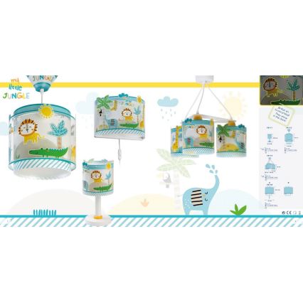 Dalber D-76114 - Lasten kattokruunu MY LITTLE JUNGLE 3xE27/15W/230V