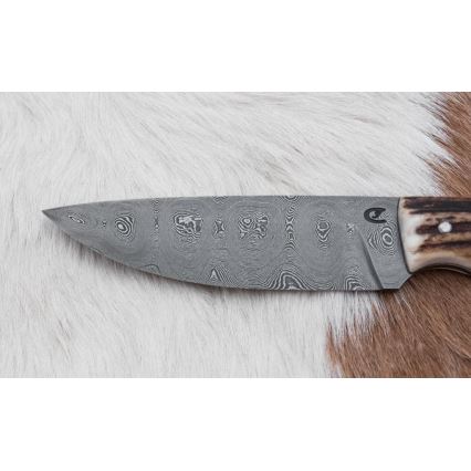 Damaskos metsästysveitsi 11 cm poronsarvet