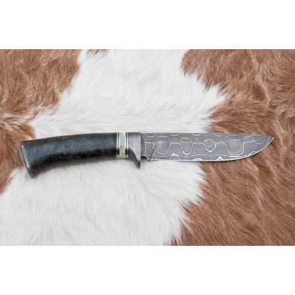 Damaskos metsästysveitsi 13,8 cm Koivu/kamelin luu