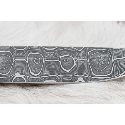 Damaskos metsästysveitsi 13,8 cm Koivu/kamelin luu