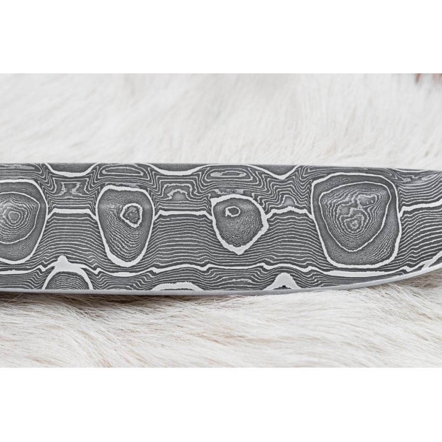 Damaskos metsästysveitsi 13,8 cm Koivu/kamelin luu