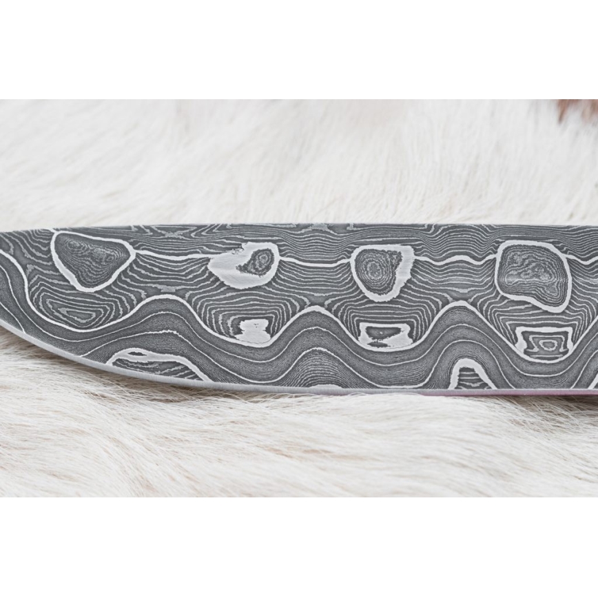 Damaskos metsästysveitsi 13,8 cm Koivu/kamelin luu