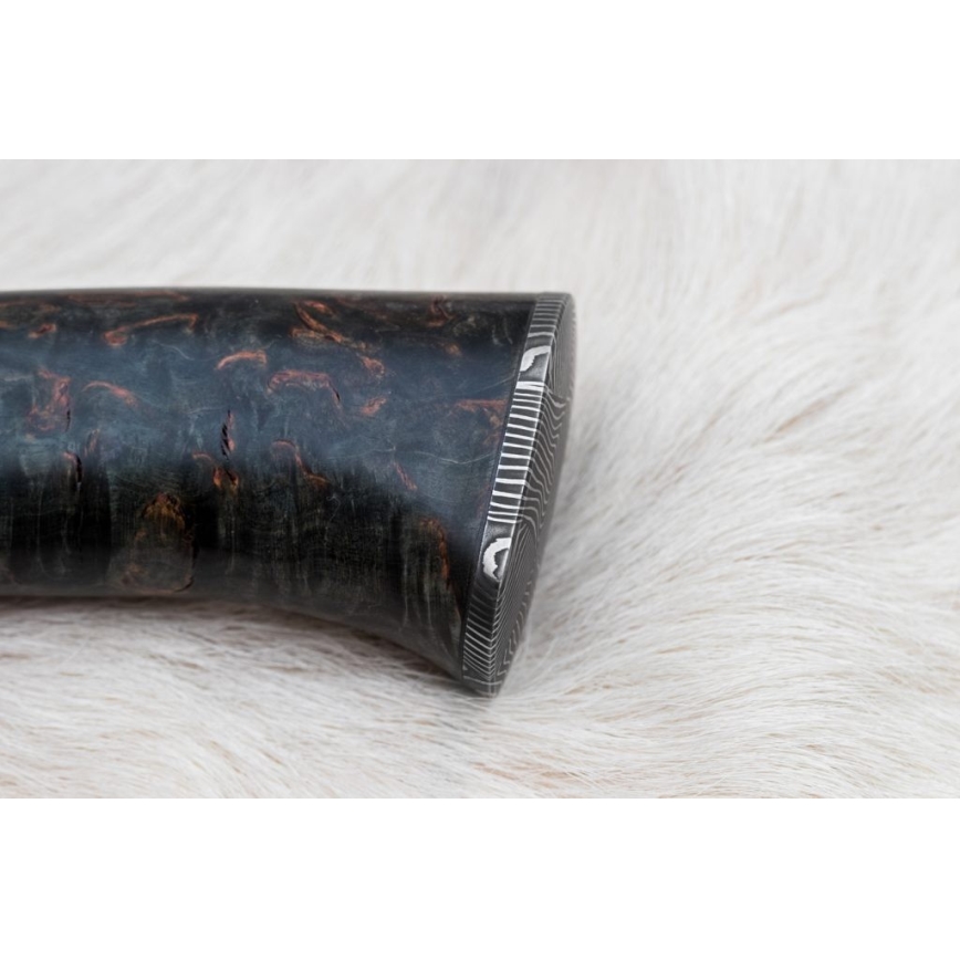 Damaskos metsästysveitsi 13,8 cm Koivu/kamelin luu