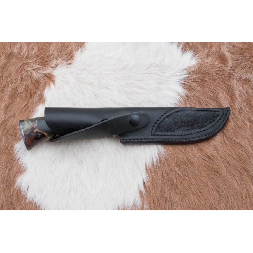 Damaskos metsästysveitsi 14 cm kastanjapuu