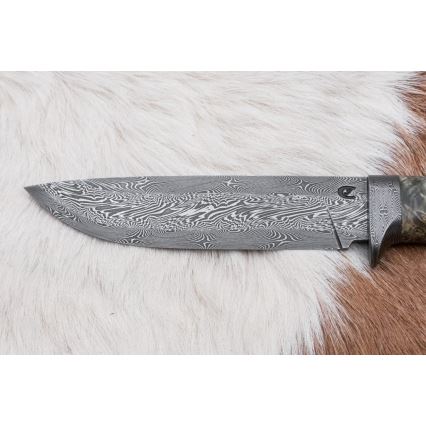 Damaskos metsästysveitsi 14 cm kastanjapuu