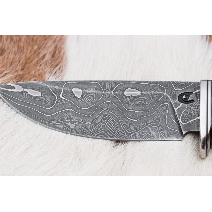 Damaskos metsästysveitsi 9,7 cm saksanpähkinä/vaahtera