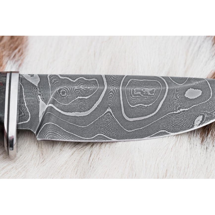 Damaskos metsästysveitsi 9,7 cm saksanpähkinä/vaahtera