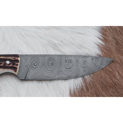 Damaskos metsästysveitsi minisahalla 11 cm poronsarvet