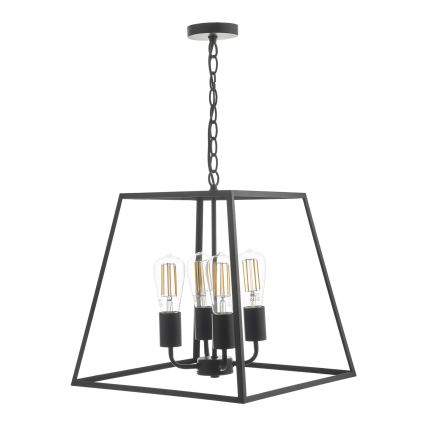Där Lighting ACA8622 - Ketjulla ripustettava kattokruunu ACADEMY 4xE27/60W/230V musta