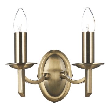 Där Lighting AMB0975 - Seinävalaisin AMBASSADOR 2xE14/40W/230V messinki