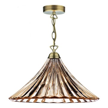 Där Lighting ARD866 - ARDECHE ketjulla ripustettava kattokruunu 1xE27/60W/230V messinki/savunruskea
