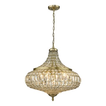 Där Lighting ASM0675 - Ketjuripustettu kattokruunu ASMARA 6xE14/40W/230V messinki