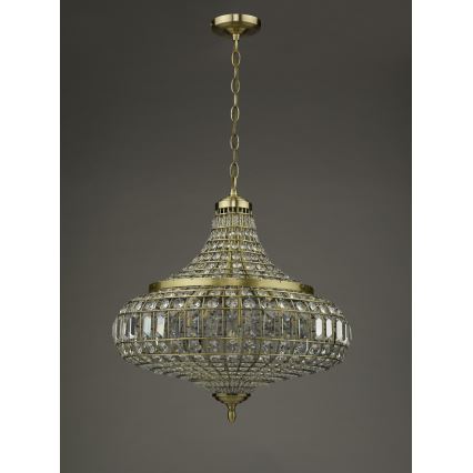 Där Lighting ASM0675 - Ketjuripustettu kattokruunu ASMARA 6xE14/40W/230V messinki