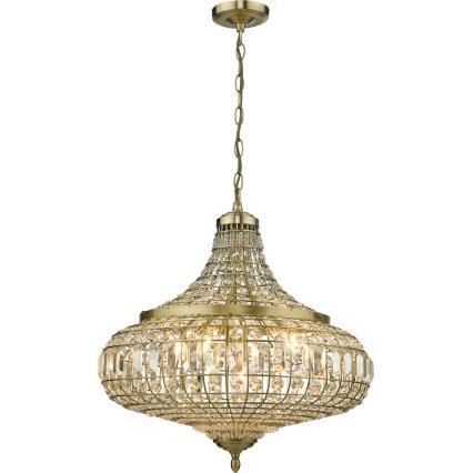 Där Lighting ASM0675 - Ketjuripustettu kattokruunu ASMARA 6xE14/40W/230V messinki