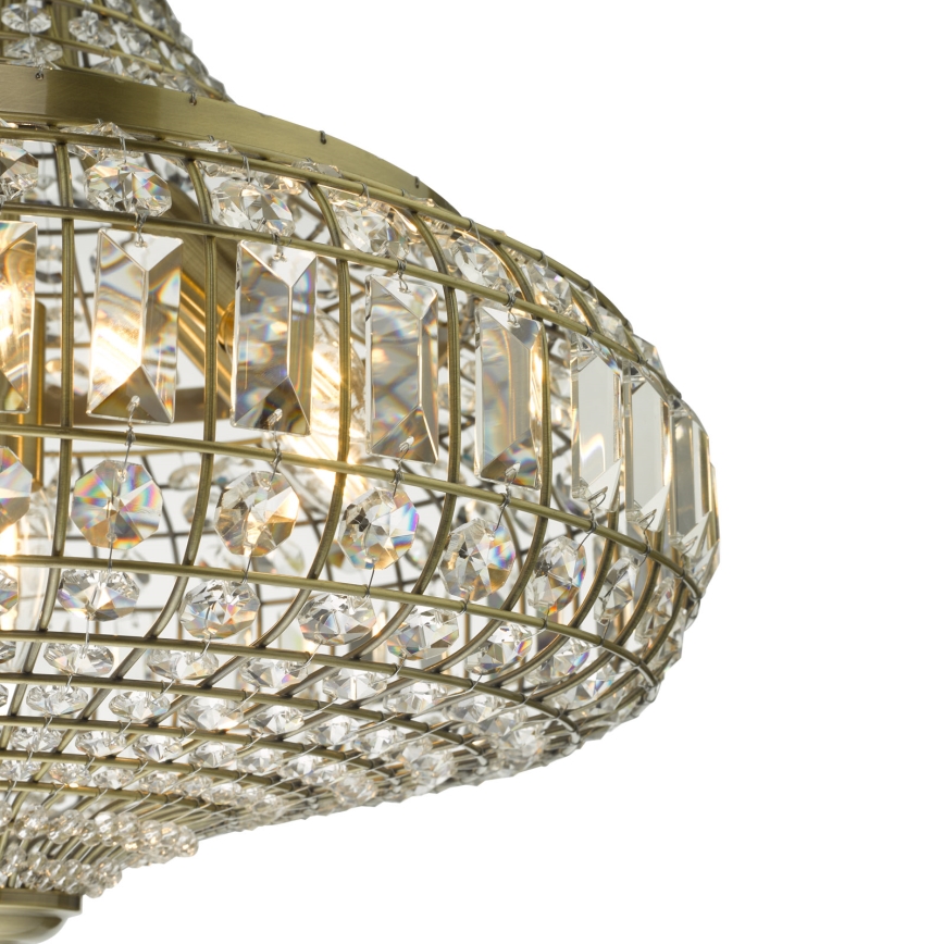 Där Lighting ASM0675 - Ketjuripustettu kattokruunu ASMARA 6xE14/40W/230V messinki