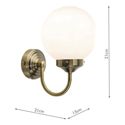 Där Lighting BAR0775 - Kylpyhuoneen seinävalaisin BARCLAY 1xE14/40W/230V IP44 messinki