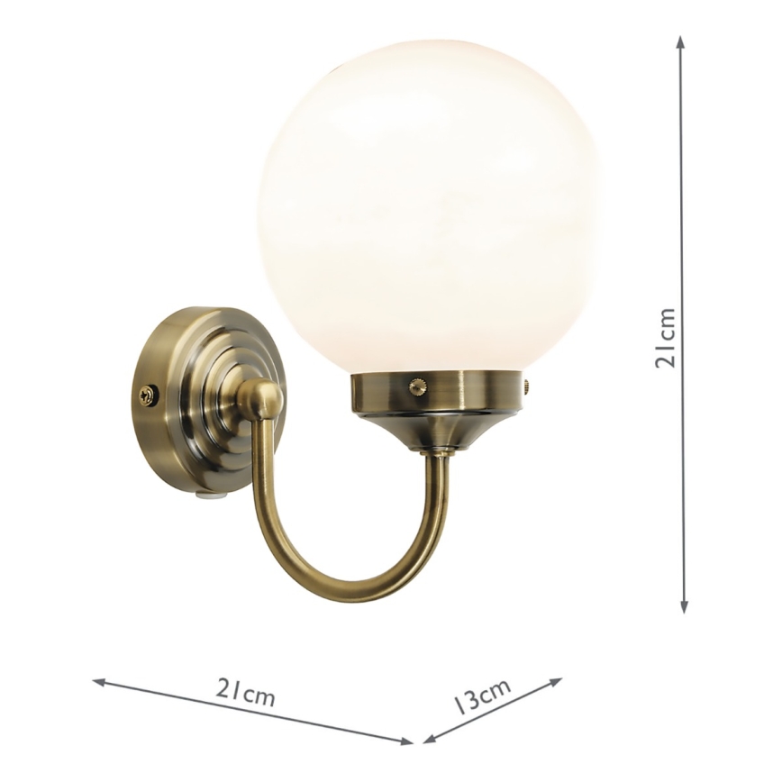Där Lighting BAR0775 - Kylpyhuoneen seinävalaisin BARCLAY 1xE14/40W/230V IP44 messinki