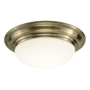 Där Lighting BAR5075 - Kylpyhuoneen kattovalaisin BARCLAY 1xE27/60W/230V halkaisija 38 cm messinki
