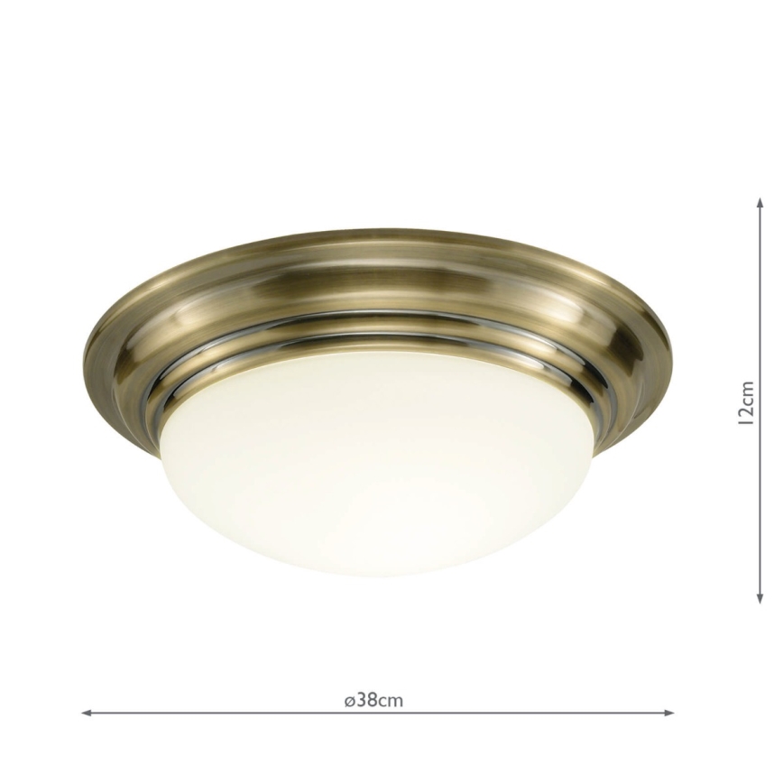 Där Lighting BAR5075 - Kylpyhuoneen kattovalaisin BARCLAY 1xE27/60W/230V halkaisija 38 cm messinki