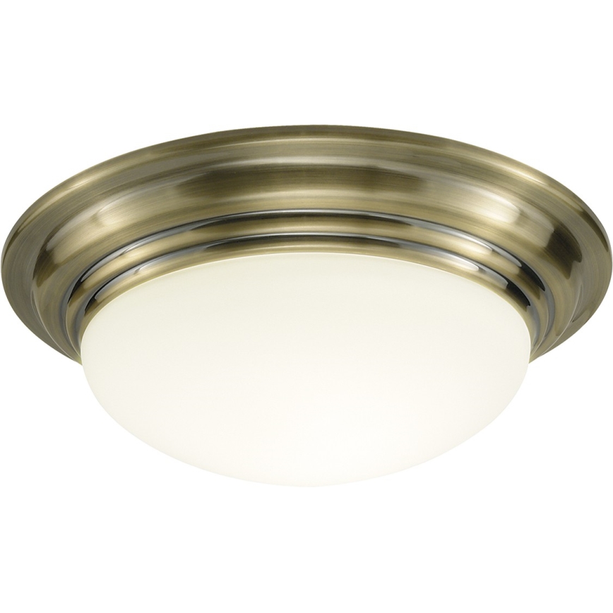 Där Lighting BAR5275 - Kylpyhuoneen kattovalaisin BARCLAY 1xE27/60W/230V, halkaisija 31 cm, messinki