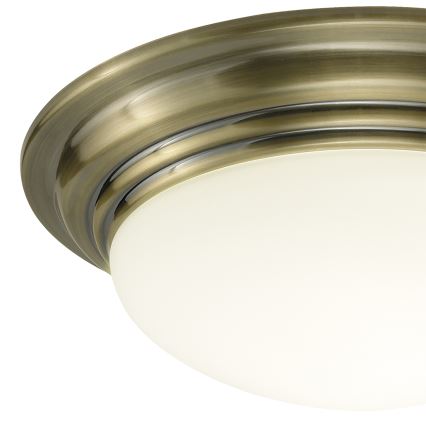 Där Lighting BAR5275 - Kylpyhuoneen kattovalaisin BARCLAY 1xE27/60W/230V, halkaisija 31 cm, messinki