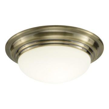 Där Lighting BAR5275 - Kylpyhuoneen kattovalaisin BARCLAY 1xE27/60W/230V, halkaisija 31 cm, messinki