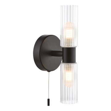 Där Lighting BOL0922 - Kylpyhuoneen seinävalaisin BOLTON 2xG9/5W/230V IP44 musta