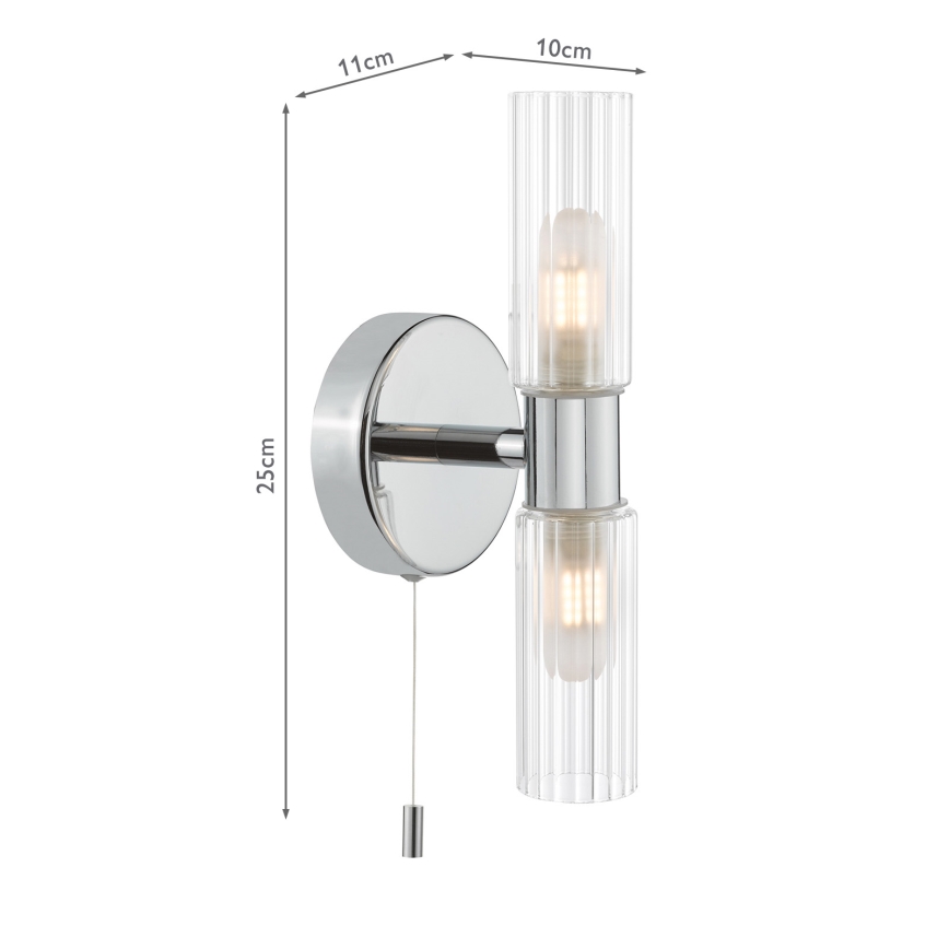 Där Lighting BOL0950 - Kylpyhuoneen seinävalaisin BOLTON 2xG9/5W/230V IP44 kiiltävä kromi