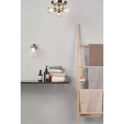 Där Lighting CED0775 - Kylpyhuoneen seinävalaisin CEDRIC 1xG9/25W/230V IP44 messinki