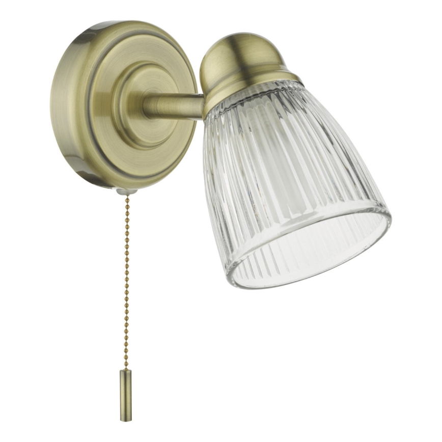 Där Lighting CED0775 - Kylpyhuoneen seinävalaisin CEDRIC 1xG9/25W/230V IP44 messinki