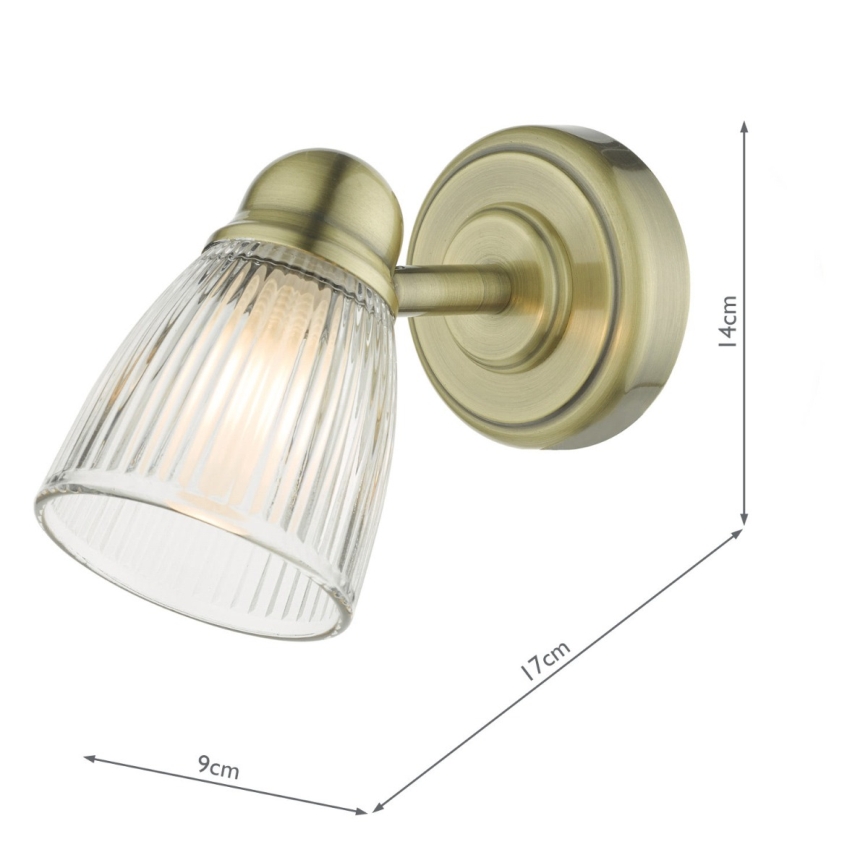 Där Lighting CED0775 - Kylpyhuoneen seinävalaisin CEDRIC 1xG9/25W/230V IP44 messinki