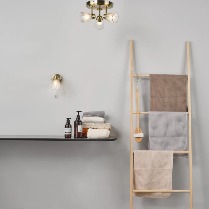 Där Lighting CED7675 - Kylpyhuoneen kohdevalaisin CEDRIC 3xG9/25W/230V IP44 messinki