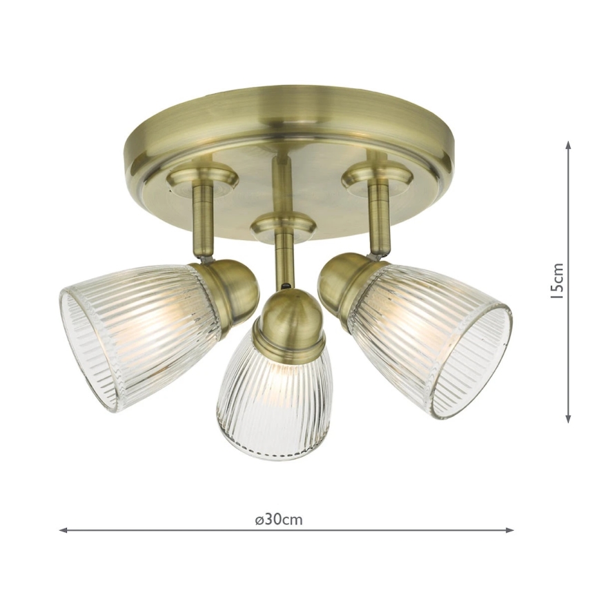 Där Lighting CED7675 - Kylpyhuoneen kohdevalaisin CEDRIC 3xG9/25W/230V IP44 messinki